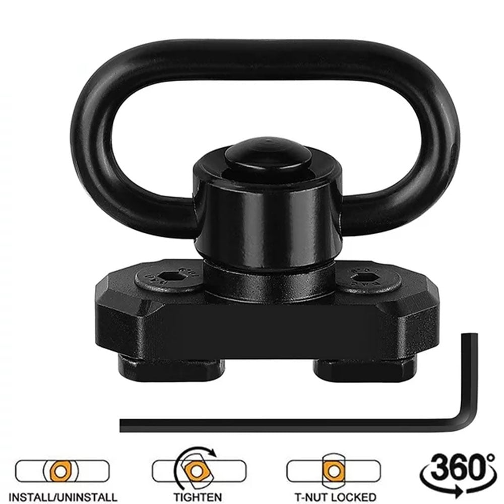 QD Sling Swivel Sling Mounts, Adjustable 1.25" Quick Detach Push Button