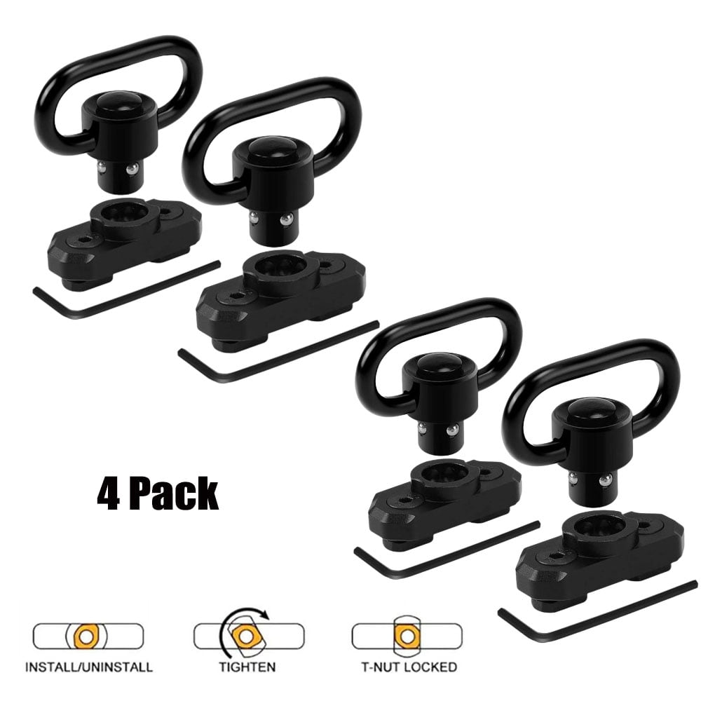 QD Sling Swivel Sling Mounts, Adjustable 1.25" Quick Detach Push Button