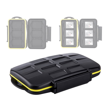 QD6 Card Case, XQD Memory Card Holder, JJC MC-XQD6 Waterproof Water-Resistant Storage Memory Card Case Protector for 6 XQD Cards