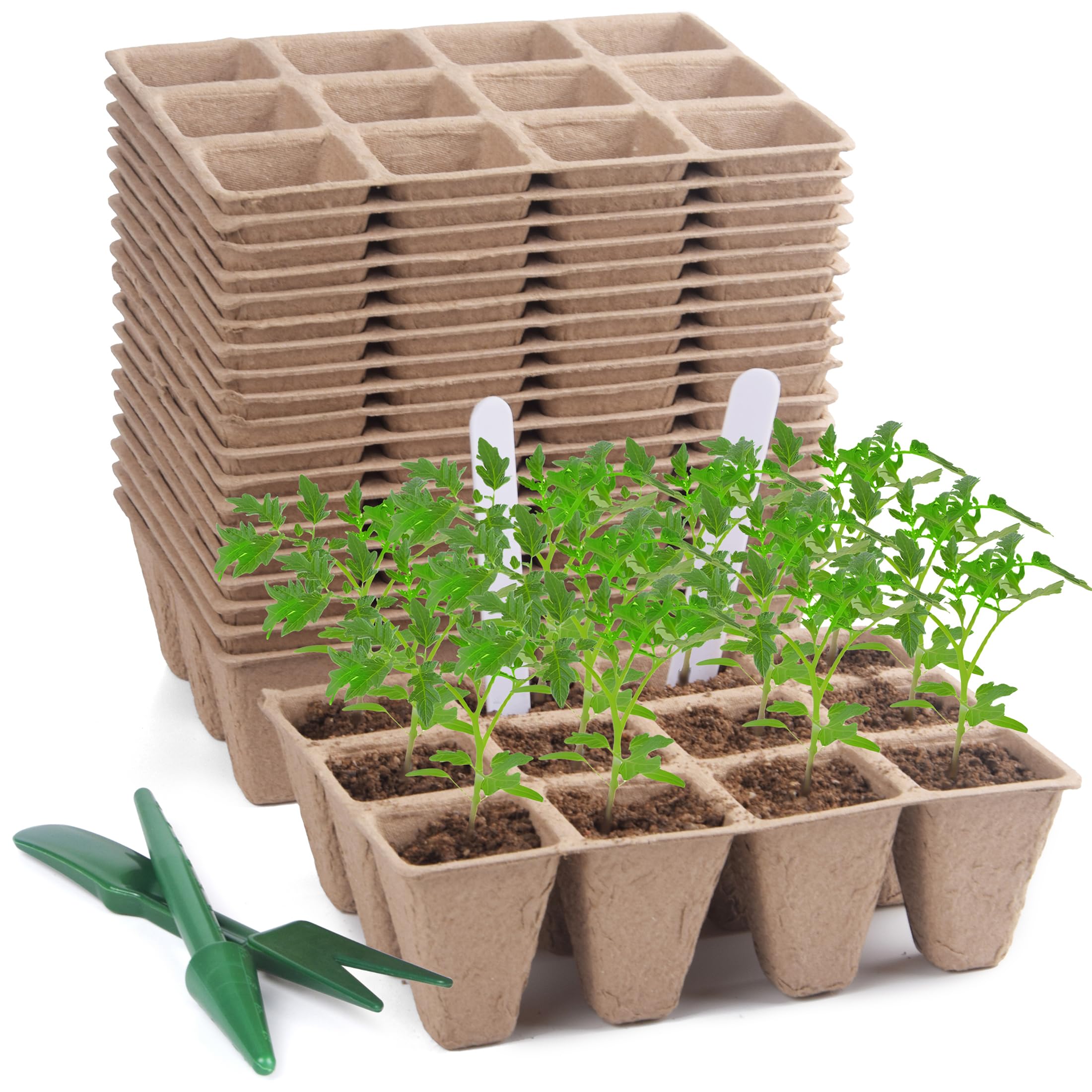 QDBNW 240 Cells Peat Pots Seed Starter Trays, 20 Pack Biodegradable