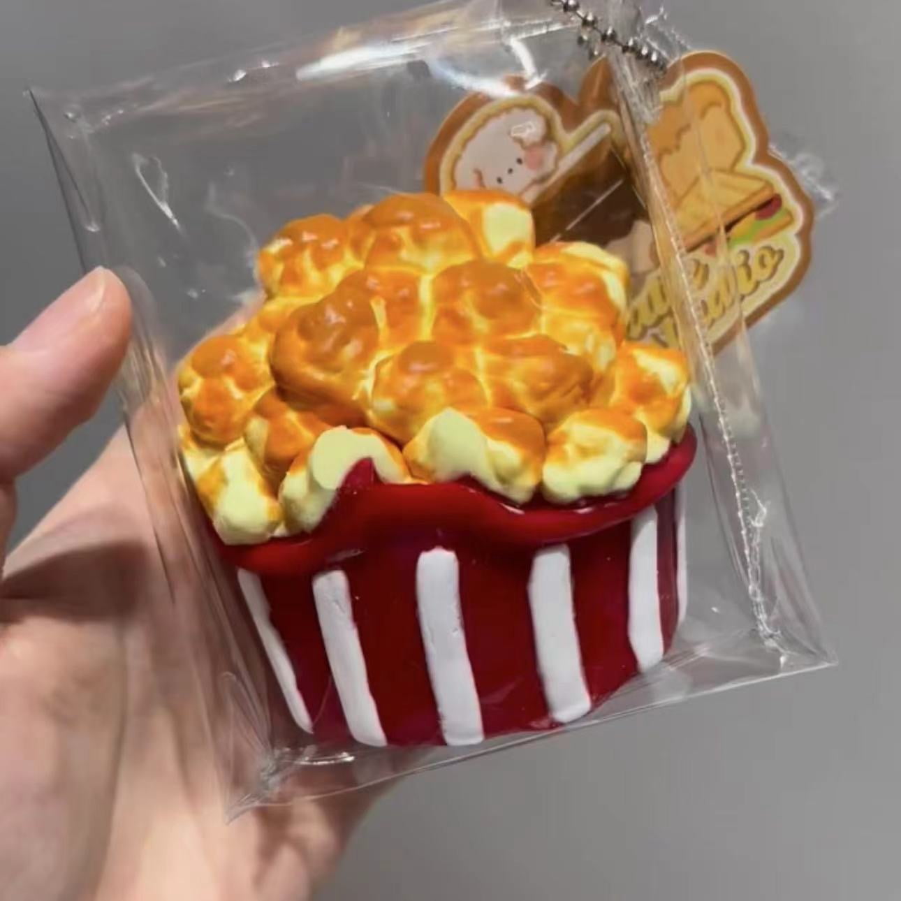QDDLGRUI Taba Squishy Yellow Kawaii Handmade Popcorn