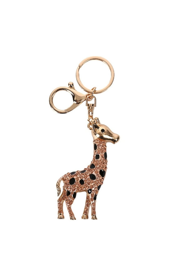 Giraffe Keychain for Women, Cute Giraffe Key Chain for Ladies, Sparkling Giraffe Key Ring, Funny Giraffe Keychains, Punk Giraffe Amulet Keyring, Rhinestone Giraffe Animal Keychains