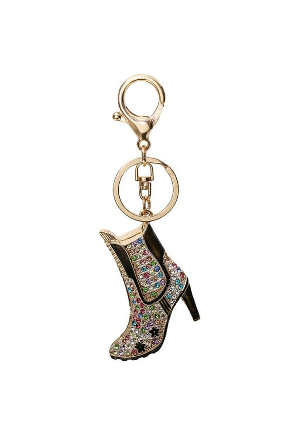 High Heel Boots Keychain for Women, Colorful High Heel Shoe Key Chain for Ladies, Cute High-Heeled Shoe Summer Keyring, Sparkling Rhinestone High Heel Shoe Keychain Accessories