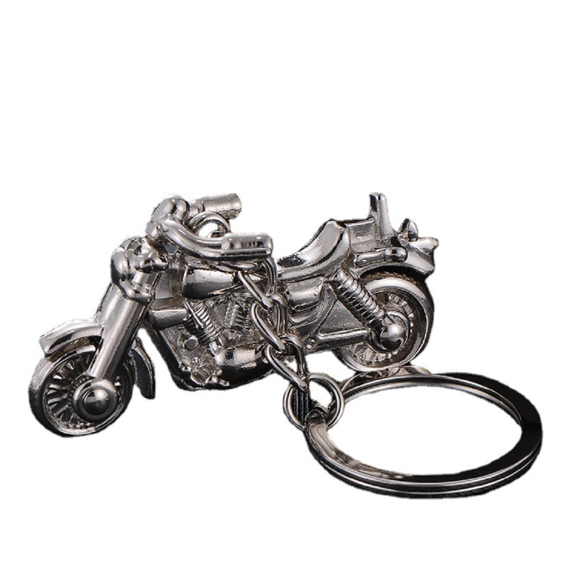 QDDollars Motorcycle Keychain for Men, Silver Motorbike Key Chain, Punk ...