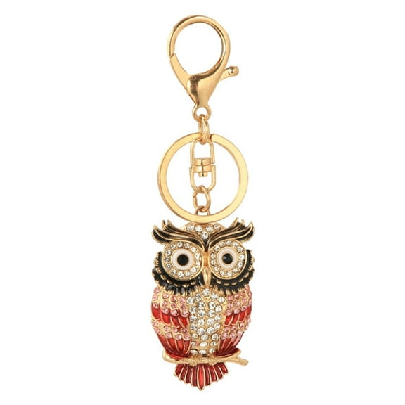 QDDollars Owl Keychain for Women, Cute Owl Bird Key Chain for Ladies, Funny Owl Tree Branch Key Ring, Sparkling Owl Keychains, Punk Owl Amulet Keyring, Rhinestone Owl Animal Keychain Accessories