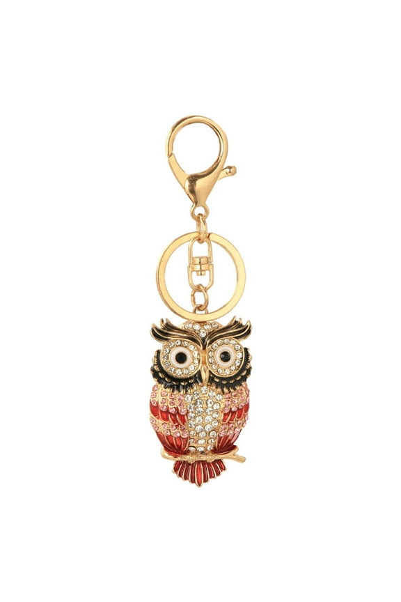 Owl Keychain for Women, Cute Owl Bird Key Chain for Ladies, Funny Owl Tree Branch Key Ring, Sparkling Owl Keychains, Punk Owl Amulet Keyring, Rhinestone Owl Animal Keychain Accessories