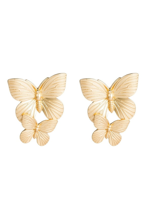 Butterfly Insect Earrings, Golden Butterfly Earrings for Women, Bohemian Butterfly Statement Earrings, Gold Butterfly Stud Earrings Butterfly Boho Jewelry, Butterfly Animal Earrings