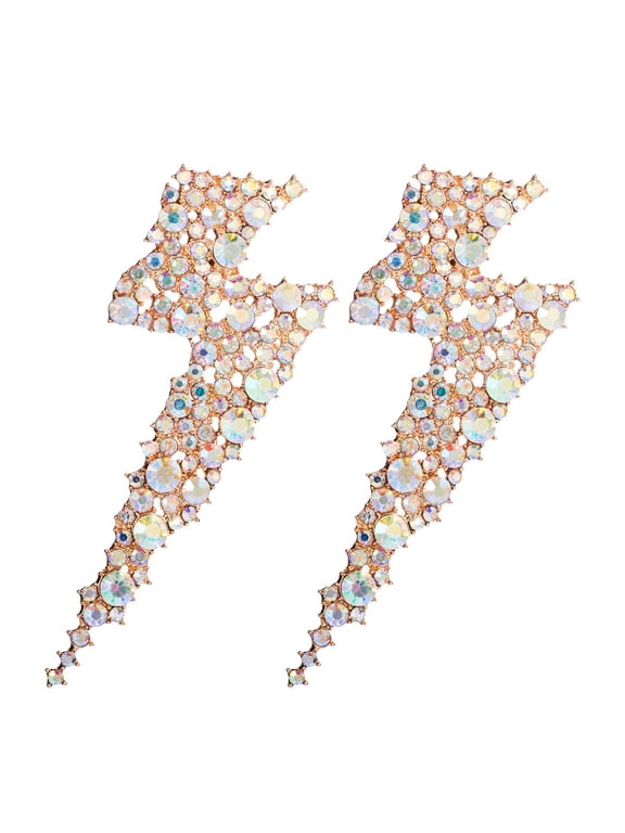 Lightning Bolt Earrings, Lightning Earrings for Women, Bohemian Beaded Lightning Earrings, Sparkling Lightning Geometric Statement Earrings for Ladies Boho Jewelry