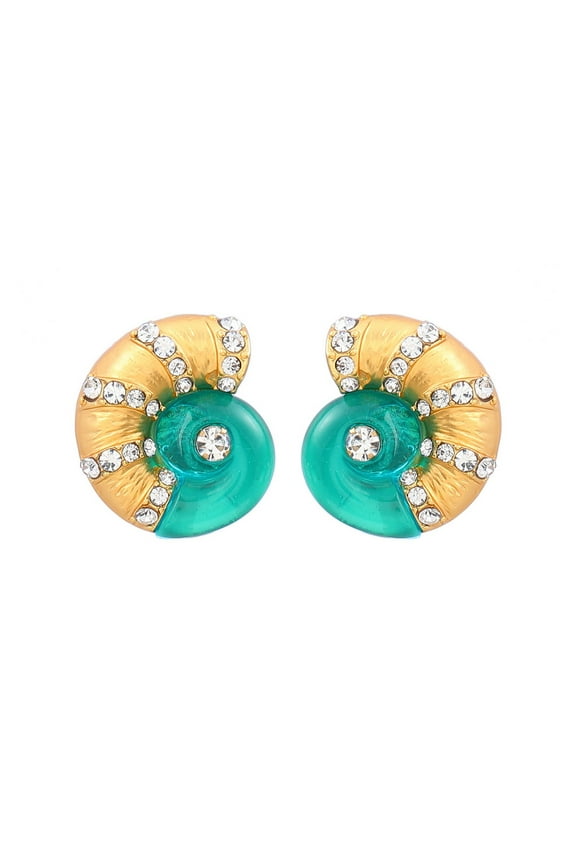 Sea Snail Earrings, Ocean Conch Seashell Earrings for Women, Bohemian Shell Conch Earrings, Sparkling Sea Shell Stud Earrings Summer Boho Jewelry