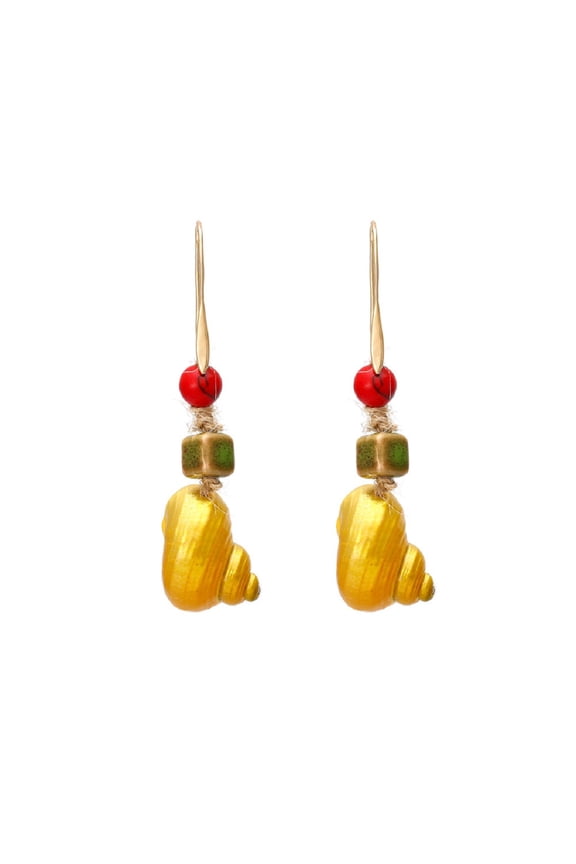 Shell Conch Dangle Earrings, Beach Conch Seashell Drop Earrings for Women, Bohemian Bead Seashell Vacation Earrings, Sea Snail Earrings Summer Boho Jewelry, Ocean Seashell Conch Earrings