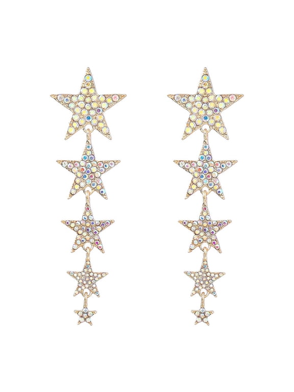 Star Tassel Earrings, Shooting Star Dangle Earrings for Women, Bohemian Star Fringe Earrings, Sparkling Star Statement Earrings Boho Jewelry, Lucky Star Drop Earrings for Ladies