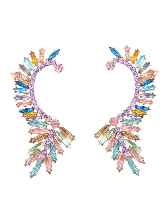 Wing Chandelier Earrings, Angel Wings Dangle Earrings for Women, Bohemian Rainbow Wing Statement Earrings, Sparkling Eagle Wing Stud Earrings Boho Jewelry, Colorful Wings Drop Earrings