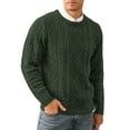 thumbnail image 1 of QDG Men's Cable Knit Pullover Sweater Casual Crewneck Long Sleeve Knitted Sweater, 1 of 8