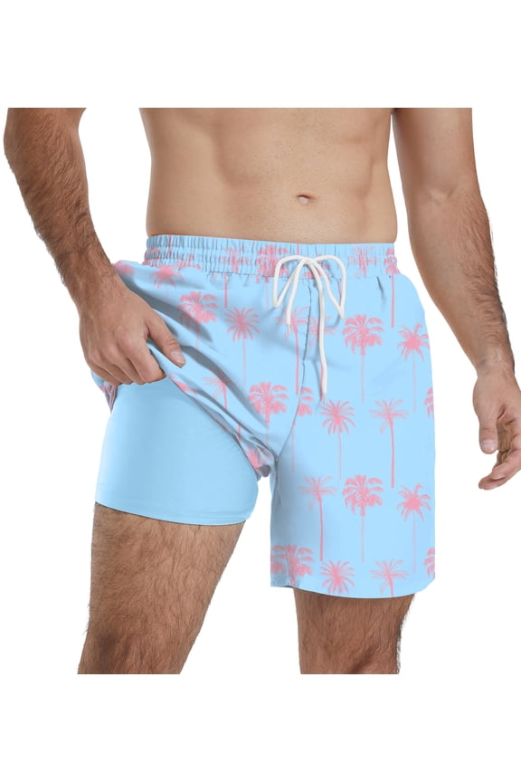 Men's Quick Dry Swim Trunks Beach Board Shorts with Adjustable Drawstring Waist