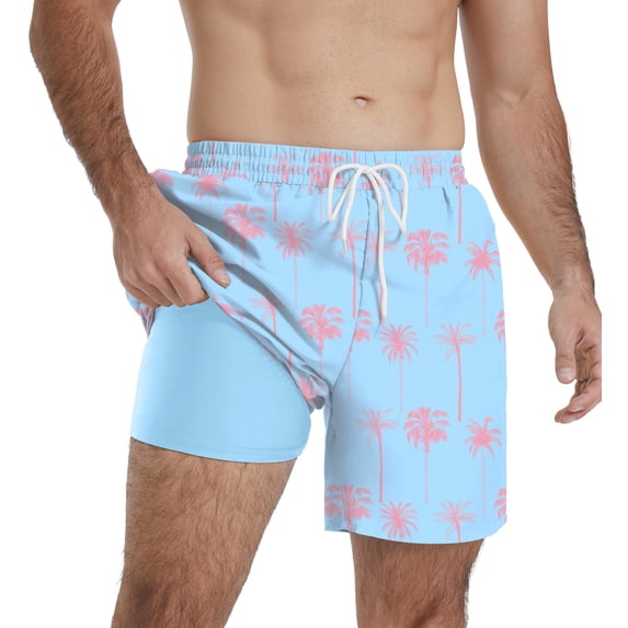 QDG Men's Quick Dry Swim Trunks Beach Board Shorts with Adjustable Drawstring Waist