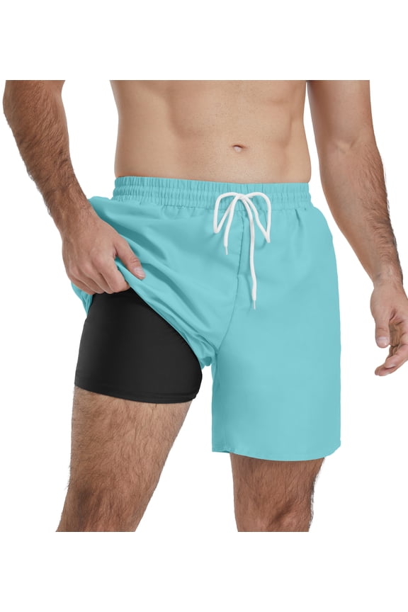 Men's Quick Dry Swim Trunks Beach Board Shorts with Adjustable Drawstring Waist