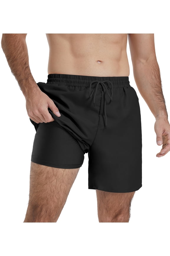 Men's Quick Dry Swim Trunks Beach Board Shorts with Adjustable Drawstring Waist