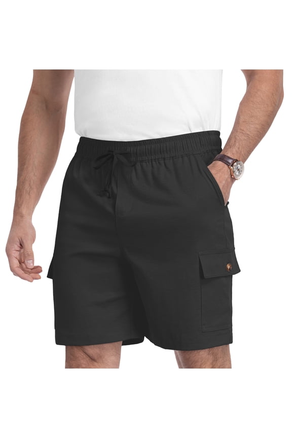Men's Relaxed Fit Cargo Shorts with Drawstring Elastic Waist Multi-Pocket for Daily Hiking Work