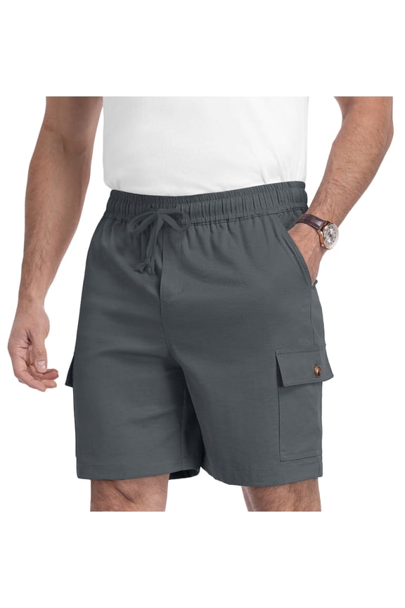 Men's Relaxed Fit Cargo Shorts with Drawstring Elastic Waist Multi-Pocket for Daily Hiking Work