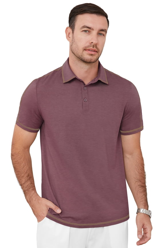 Men's Short Sleeve Polo Shirts Casual Collared Comfortable Fit Ideal for Daily & Golf Wear