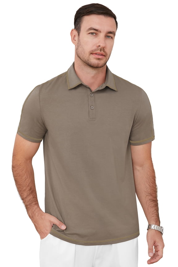 Men's Short Sleeve Polo Shirts Casual Collared Comfortable Fit Ideal for Daily & Golf Wear