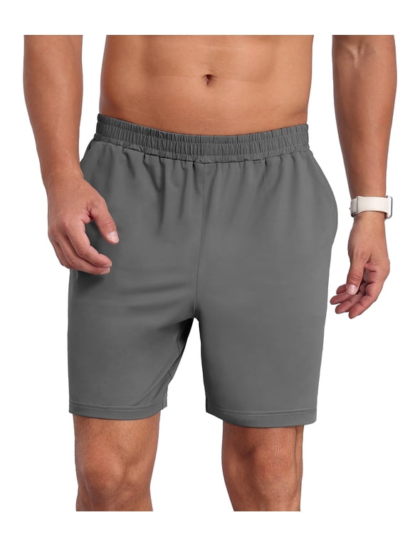 Mens Athletic Running Shorts Quick Dry Shorts Lightweight Sports Gym Basketball 7inch Hiking Tennis Dark Gray XL