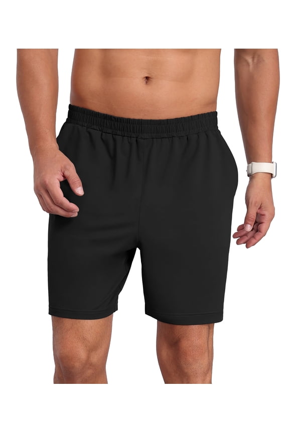 Mens Athletic Running Shorts Quick Dry Shorts Lightweight Sports Gym Basketball 7inch Hiking Tennis Black L
