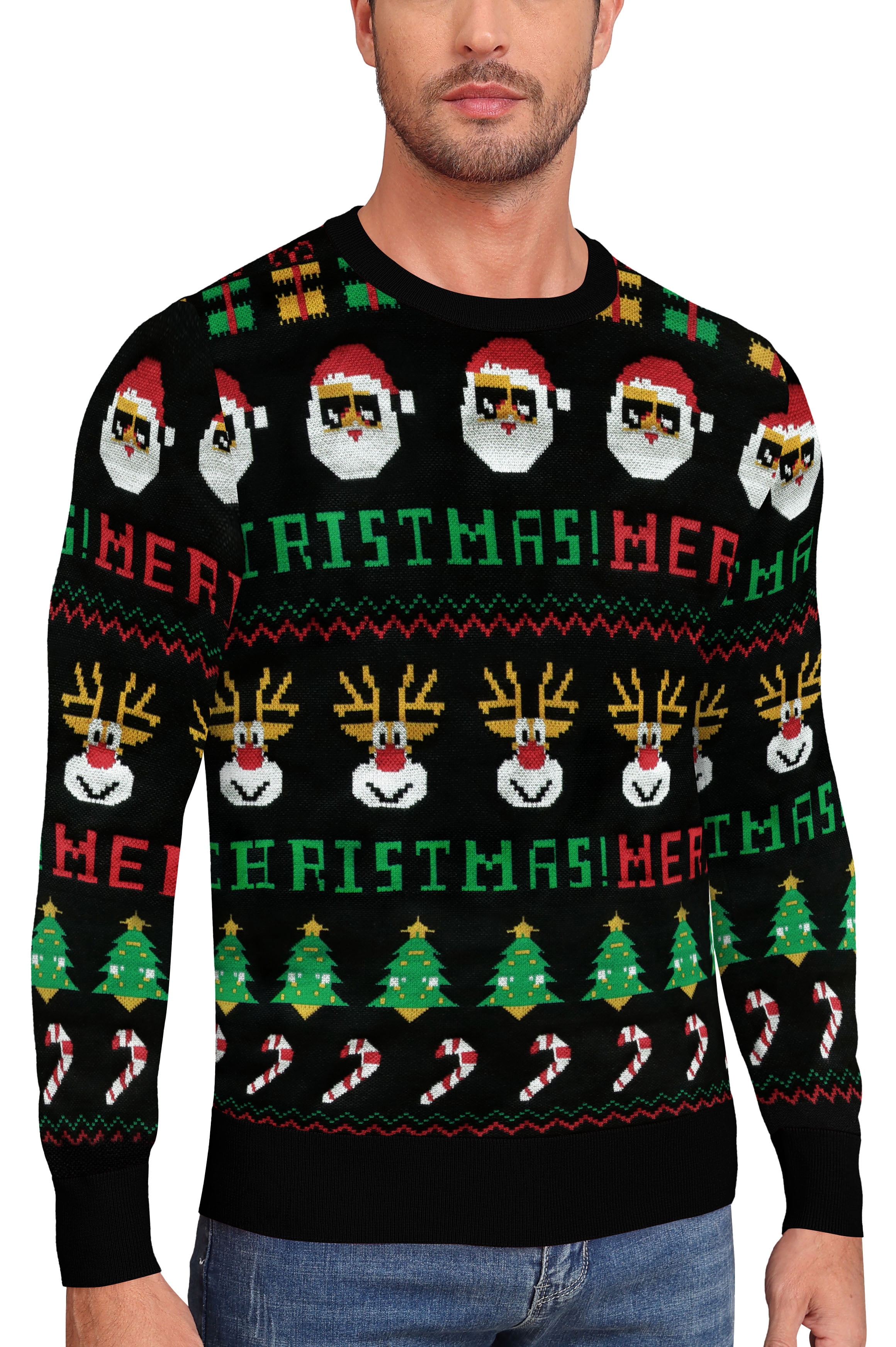 Pull Moche De Noël Homme - Drôle Avec Impression 3D "poitrine Velue" Et Chat | Unisexe | Taille S-XXL
