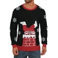 thumbnail image 1 of QDG Mens Christmas Sweater Reindeer Snowflakes Funny Fairisle Pullover Knit Crewneck, 1 of 3