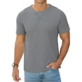 thumbnail image 1 of QDG Mens Waffle Shirt Crew Neck Short Sleeve Casual T-Shirt Dark Gray XL, 1 of 10