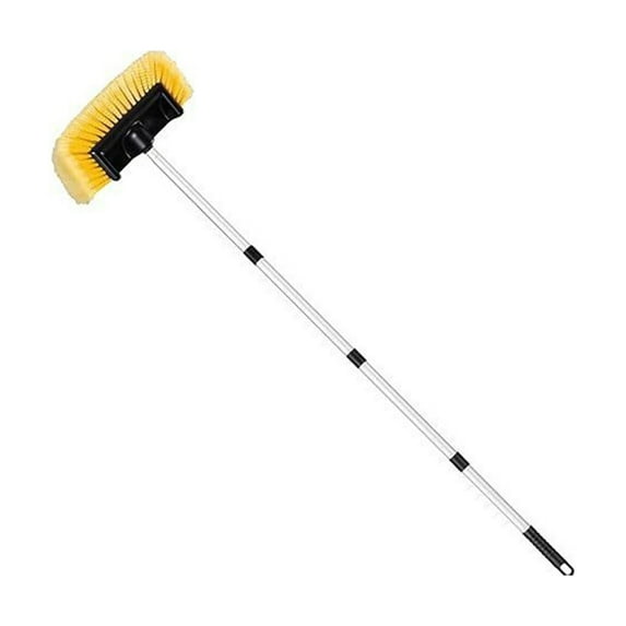 QDJZ 1 Set Car Cleaning Brush with Soft Synthetic Bristles Telescopic Handle Built-in Hose Attachment Car Wash Brush,Yellow 1 Set