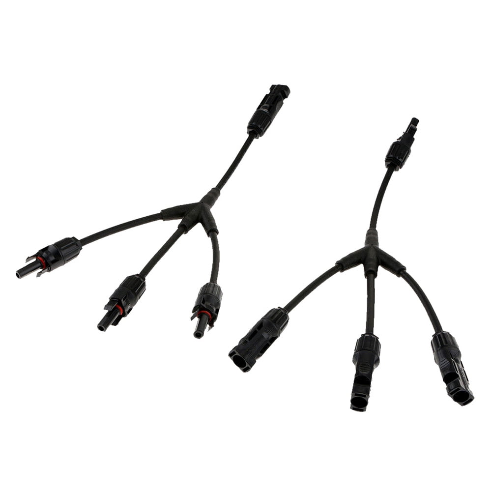 QDJZ 1Pair 3 Way Y Splitter Cable Plug Inline Solar PV Panel IP67 Connectors