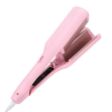 QDJZ 32MM Egg Roll Curling Iron 4 Temperature Settings Adjustable French Wave Hair Curler Quick Heating Electric Hair Crimper Waver Women Wavy Hair Curling Wand,Pink
