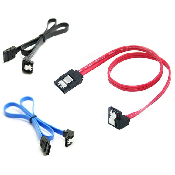 QDJZ 3Pcs 0.5m High Speed 6 Gbp/s SDD HDD 90 Degrees Connector SATA 3.0 Cable Wires