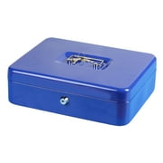 QDJZ Metal Money Box with Lock And 2 Keys Fireproof Cash Safe Box Anti-theft Shockproof Secure Multi Compartments Storage Valueable Things Deposit Tin
