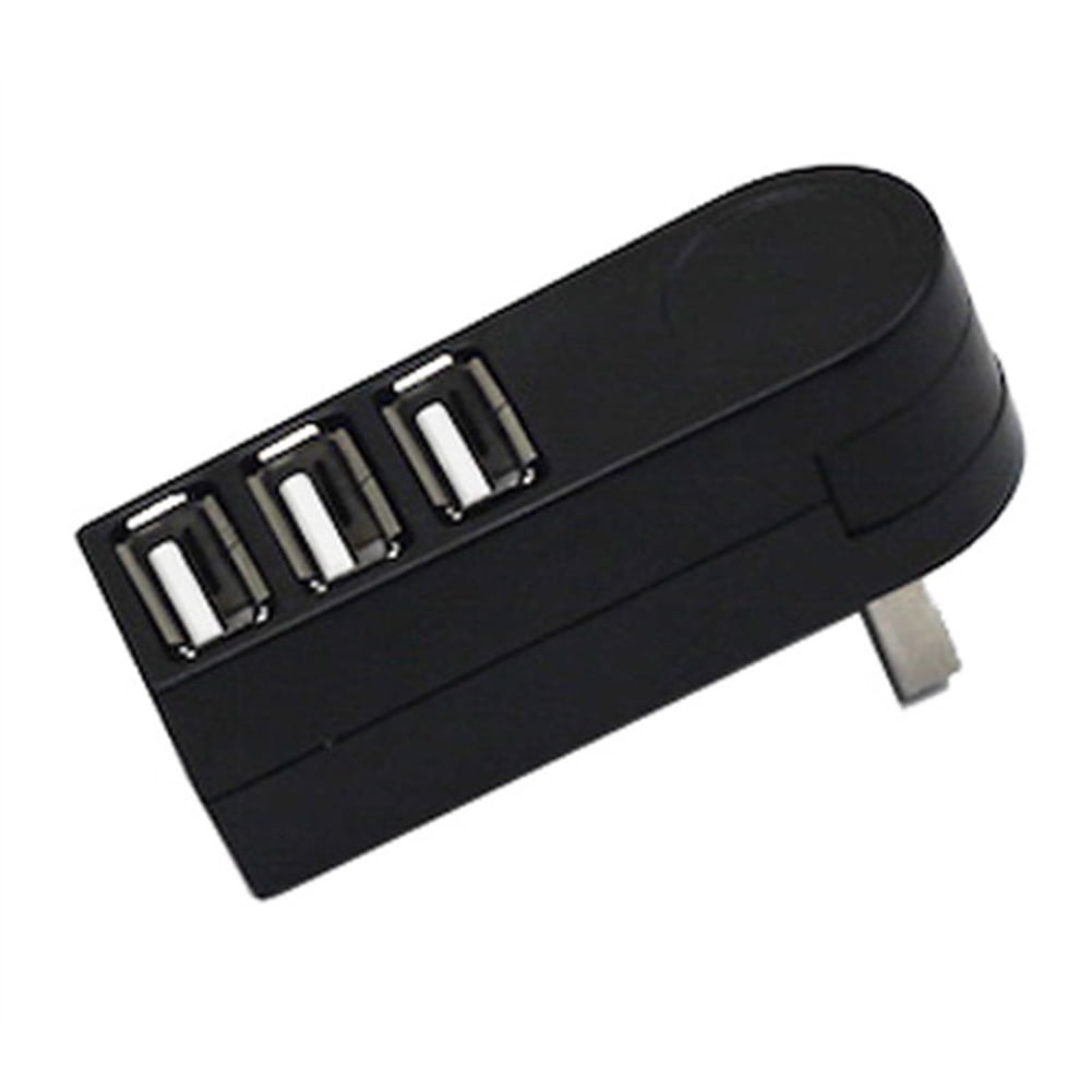 QDJZ Mini 3 Port USB 2.0 Rotating Splitter Adapter Hub for PC Laptop ...