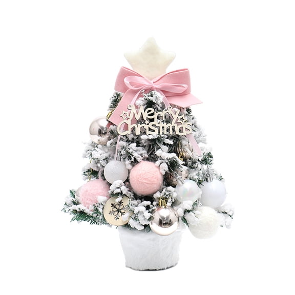 QDJZ Pre-Decorated Snow-Dusted Tabletop Christmas Tree - Battery-Operated Warm Glow, Pine Cones & Bow for Cozy Desk/Dorm Decor (18"),A