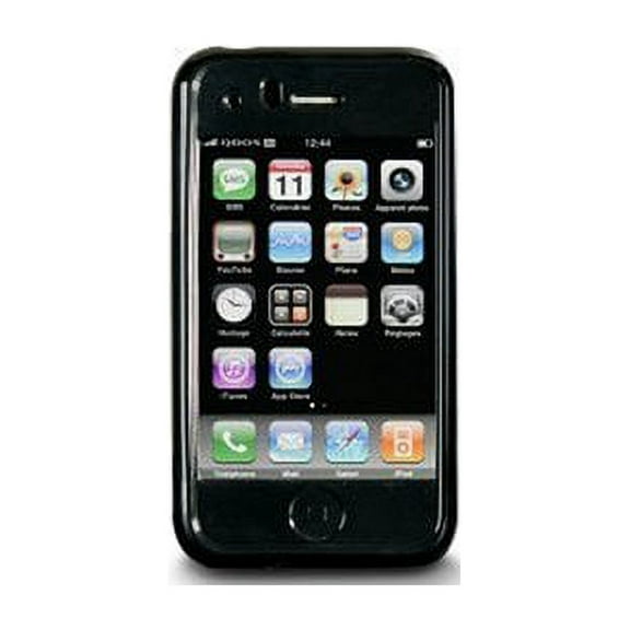 QDOS Black Jet Skin Case And Earphone Wrap For iPhone 3G/GS