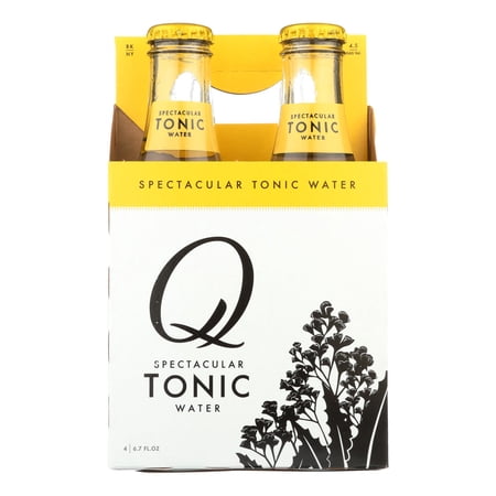 Q Mixers Tonic Water, Premium Cocktail Mixer Made with Real Ingredients, 6.7 Fl oz, 4 Bottles (Only 40 Calories per Bottle)