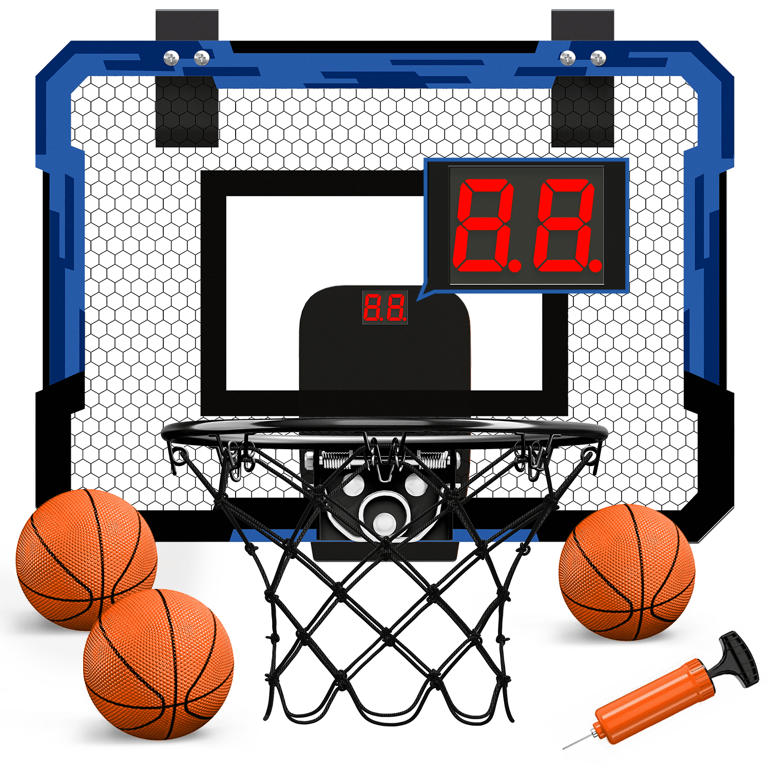 Basketball Hoop Indoor for Kids 16.5 X 12.5 - Automatic Scoring  Basketball Hoop Mini Basketball Hoop for Door with 2 Balls，Basketball Toy  for Kids