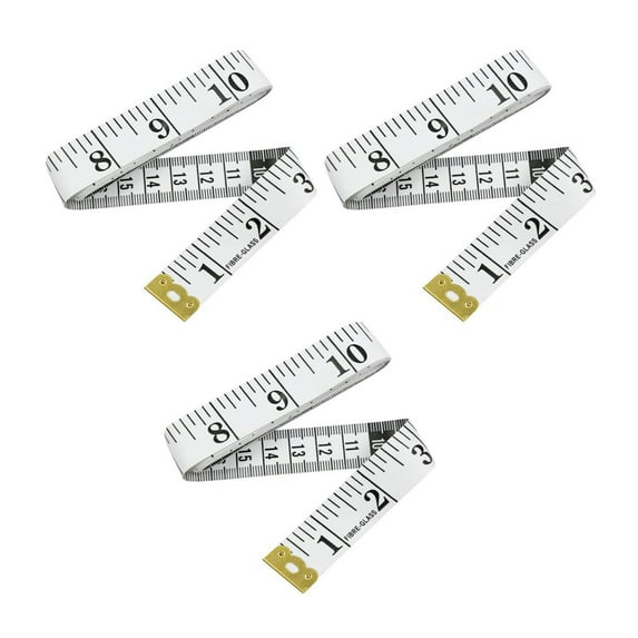 QDXFX 3Pcs 1.5M/60-inch Double-sided Tape Measure Mini Soft Measuring Tape Portable Tailor Sewing Cloth Weight Loss Body Measuring Tape Flexible Ruler Tape,White
