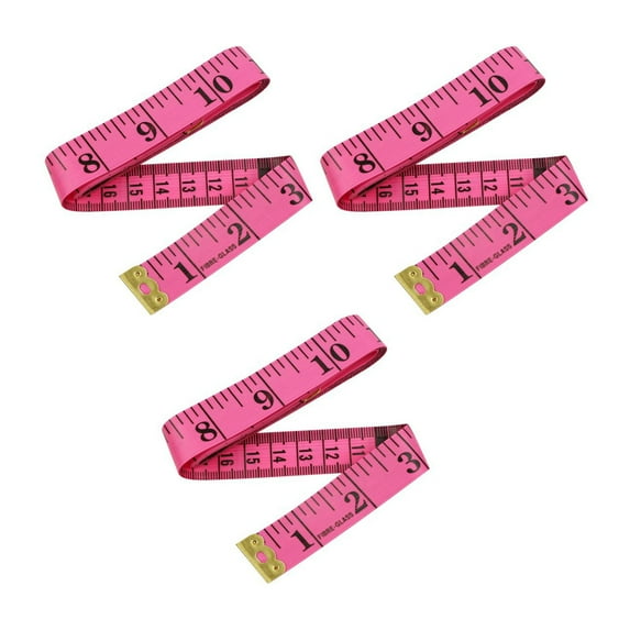 QDXFX 3Pcs 1.5M/60-inch Double-sided Tape Measure Mini Soft Measuring Tape Portable Tailor Sewing Cloth Weight Loss Body Measuring Tape Flexible Ruler Tape,Rose Red