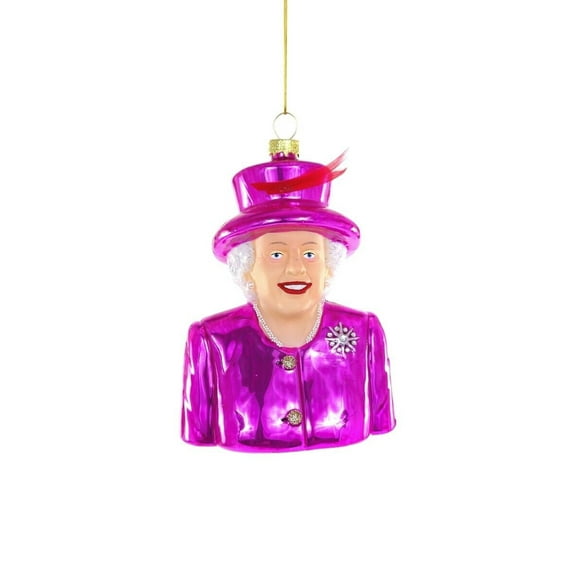 QE2 Glass Christmas Ornament QUEEN ELIZABETH II, by Cody Foster