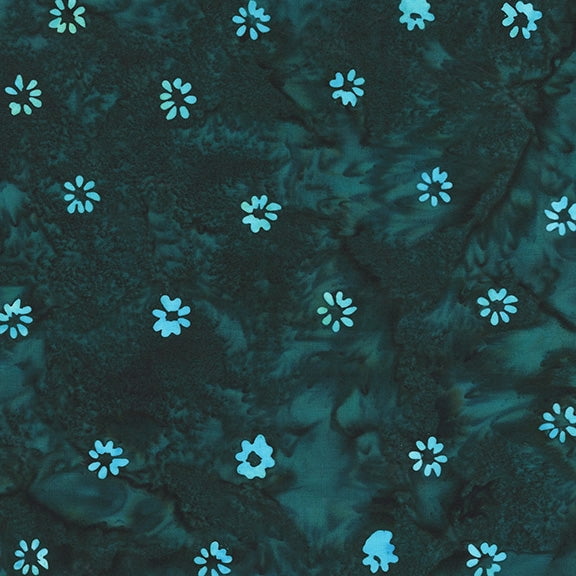 QE8: Charm - Buds - 455Q-7 Lagoon - Batik (1yard)