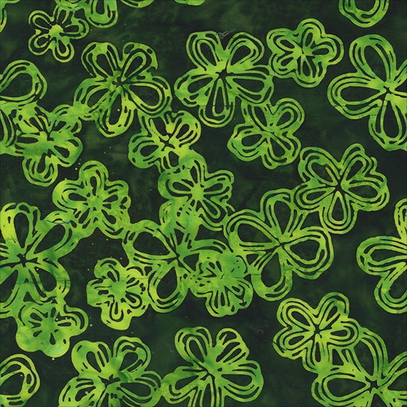 QE8: Charm - Etched Flowers - 451Q-4 Jungle - Batik (1yard)