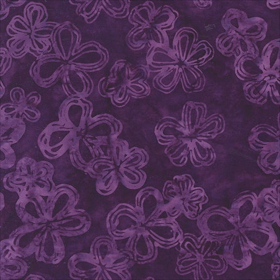 QE8: Charm - Etched Flowers - 451Q-8 Purple - Batik (1yard)