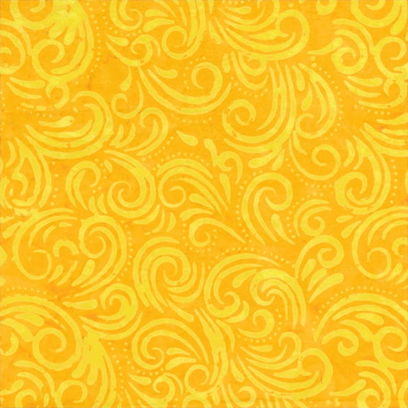QE8: Charm - Swirl - 452Q-2 Yellow - Batik (1yard)