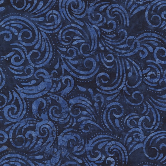 QE8: Charm - Swirl - 452Q-5 Navy - Batik (1yard)