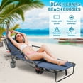 thumbnail image 1 of Arshin 2 in 1 Beach Cart Chairs with Wheels,4 Wheels Folding Beach Chair,Foldable Tanning Chair Beach Lounge Chair for Outdoor, Beach, Pool, Sunbathing, 1 of 8