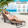 thumbnail image 1 of Arshin 2 in 1 Beach Cart Chairs with Wheels,4 Wheels Folding Beach Chair,Foldable Tanning Chair Beach Lounge Chair for Outdoor, Beach, Pool, Sunbathing, 1 of 8